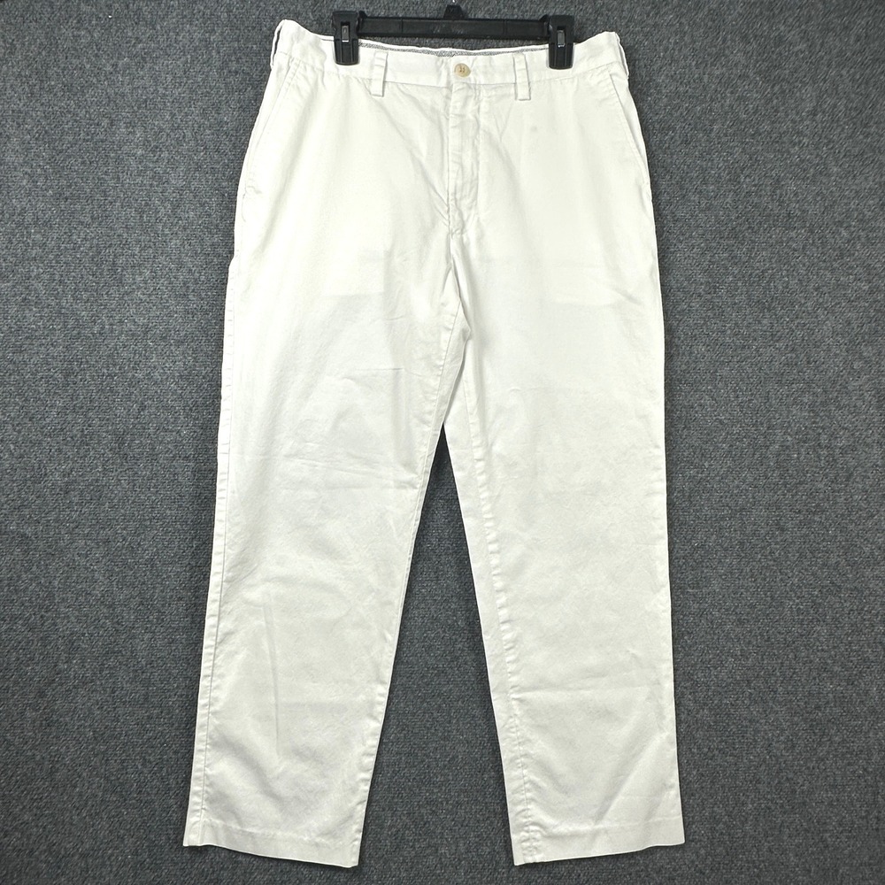 Nautica Mens Slim Fit White Chino Pants Cotton Twill Flat Front 36x30 PR3125